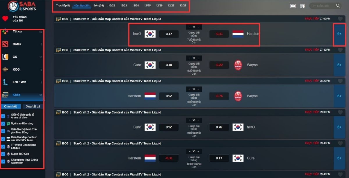 Chọn trò chơi Esport V9bet