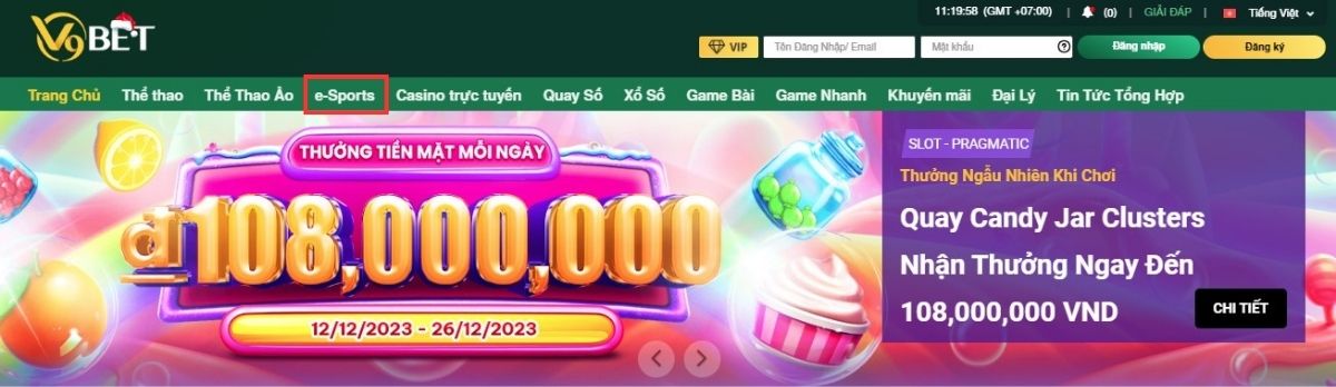 Chọn vào sản phẩm Esport V9bet
