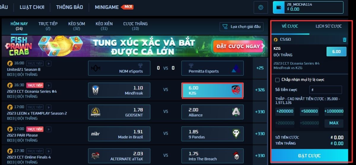Hoàn thành vé cược Esport 8xbet