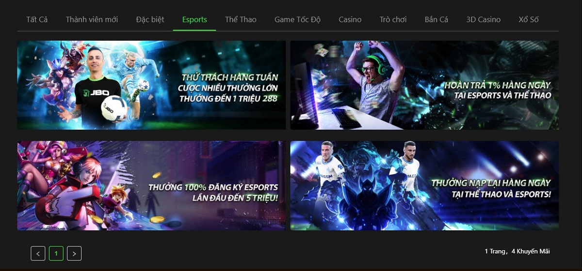 Khuyến mãi Esport JBO